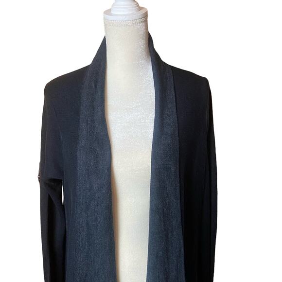 Lululemon Athletica Black Cashmere Cotton Blend Cascade Cardigan Sweater Size 10 - Picture 2 of 9